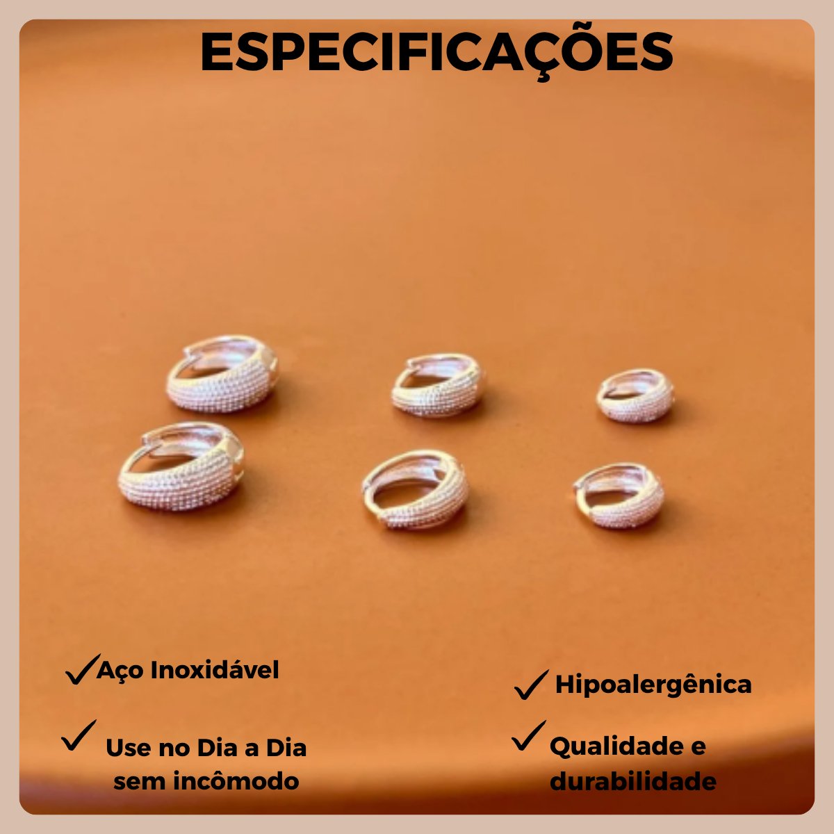 Argola Morganitte Joias Banhada Prata 925 3 Tamanhos Antialérgica