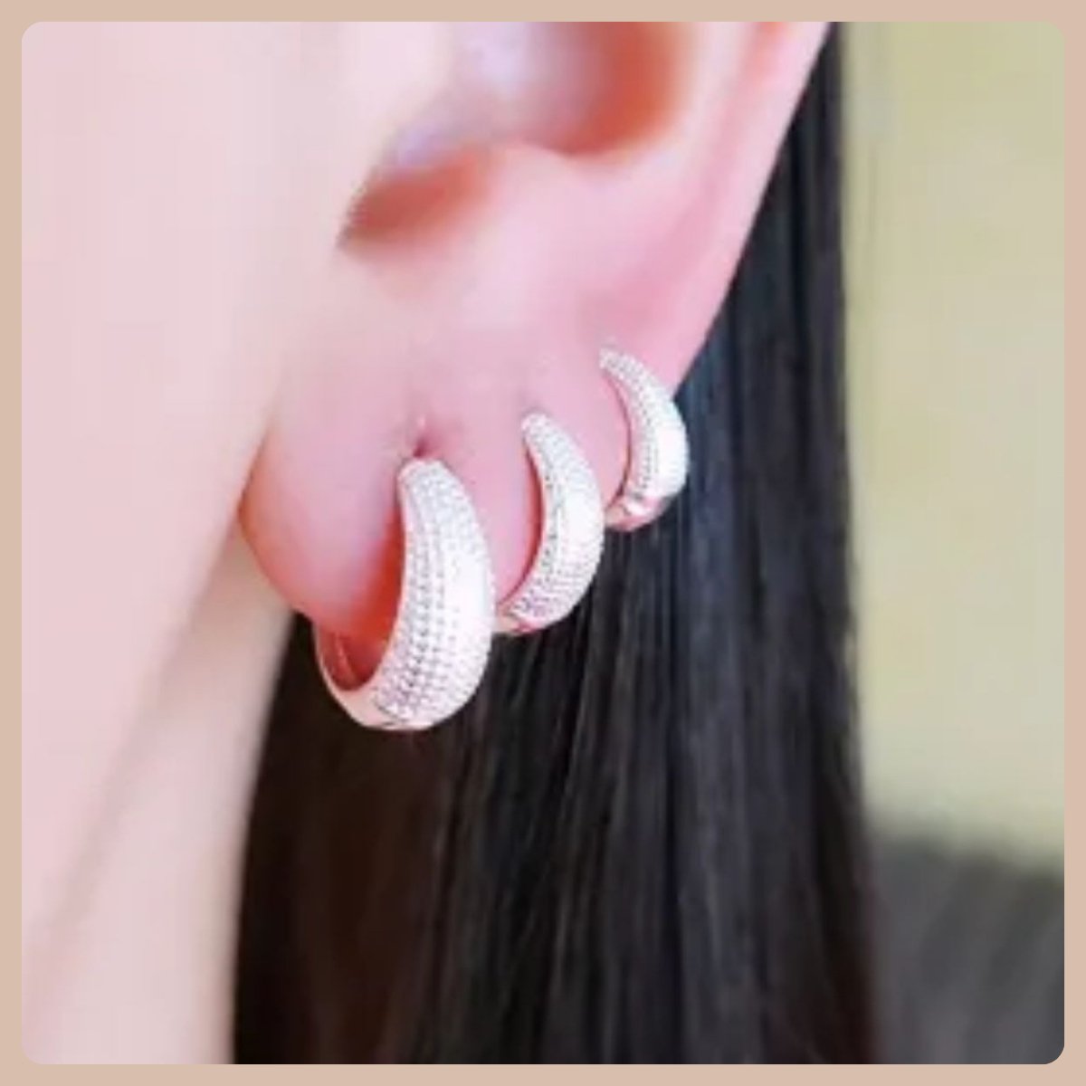 Argola Morganitte Joias Banhada Prata 925 3 Tamanhos Antialérgica