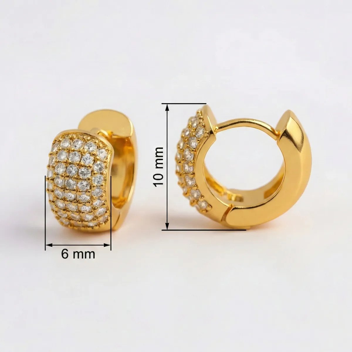 Brinco Argola Banhadas Ouro 18k Ou Prata 925 Micro Zircônias Dourado