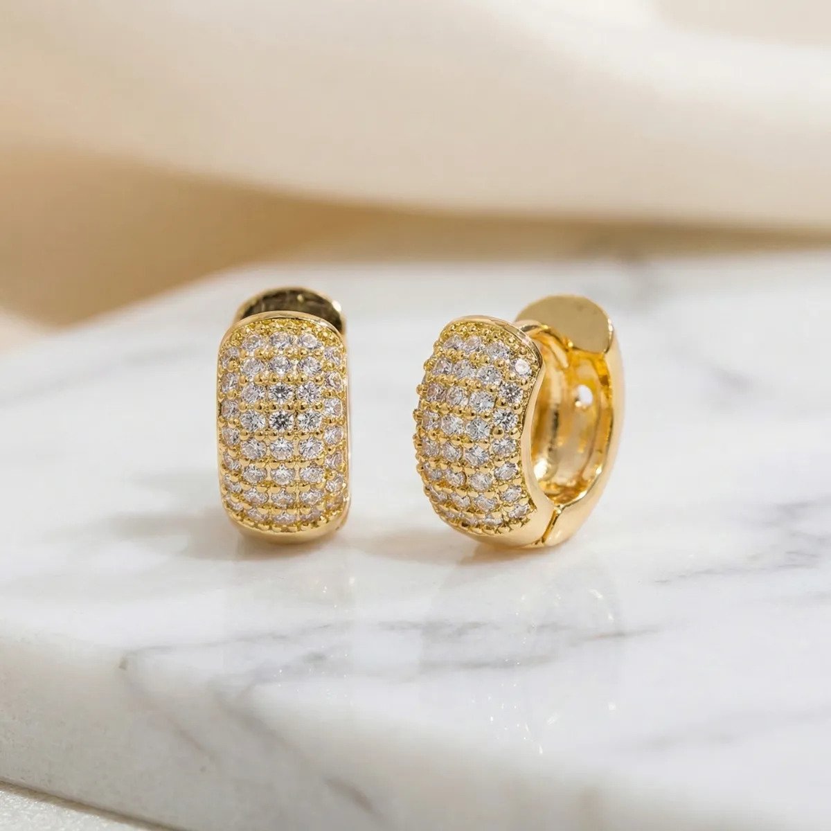Brinco Argola Banhadas Ouro 18k Ou Prata 925 Micro Zircônias Dourado