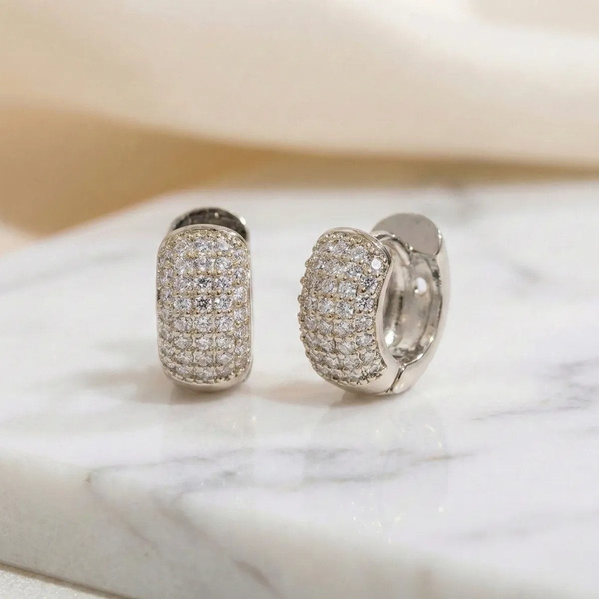 Brinco Argola Banhadas Ouro 18k Ou Prata 925 Micro Zircônias Prateado