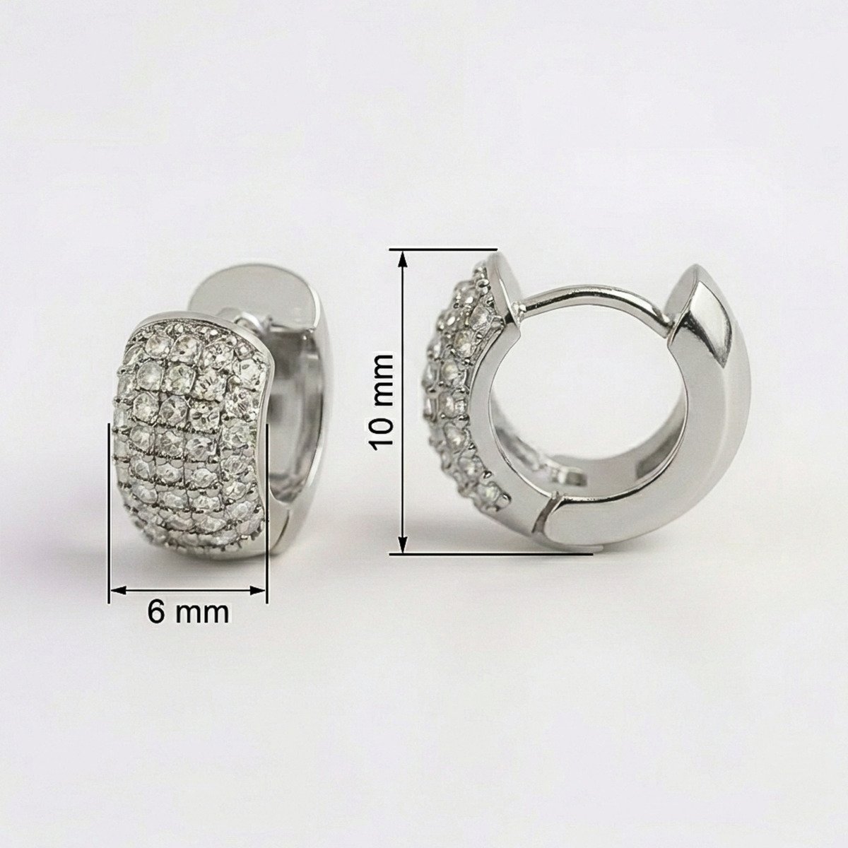 Brinco Argola Prateada Neymar Banhada Prata 925 C/ Zirconia