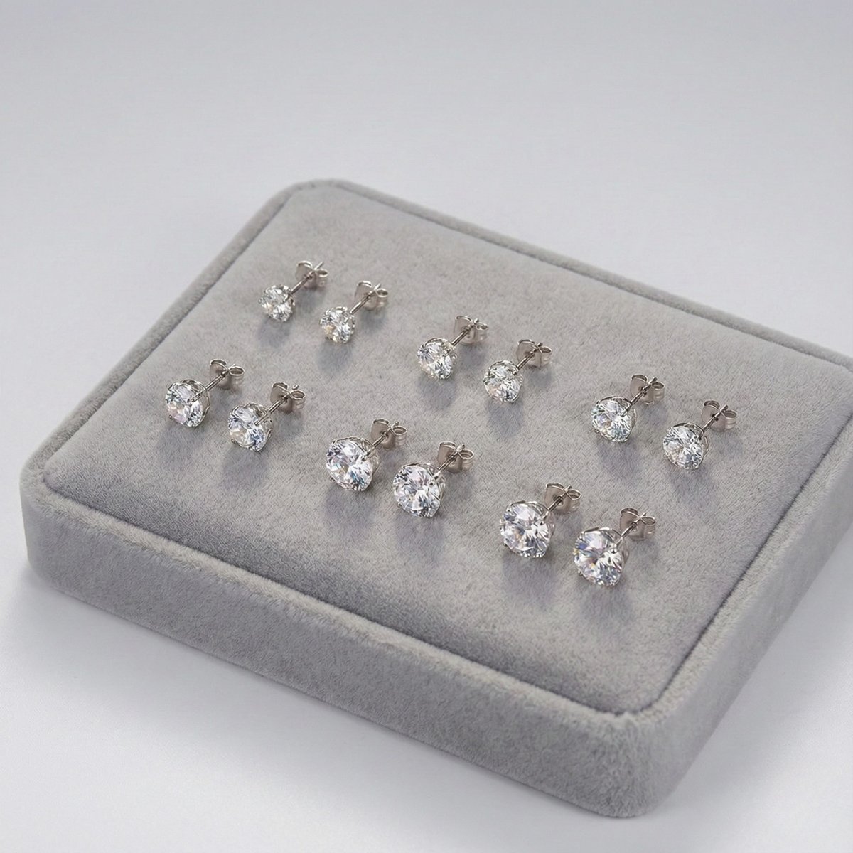 Kit 6 Pares Brincos Ponto De Luz Diamante Banhado Prata 925