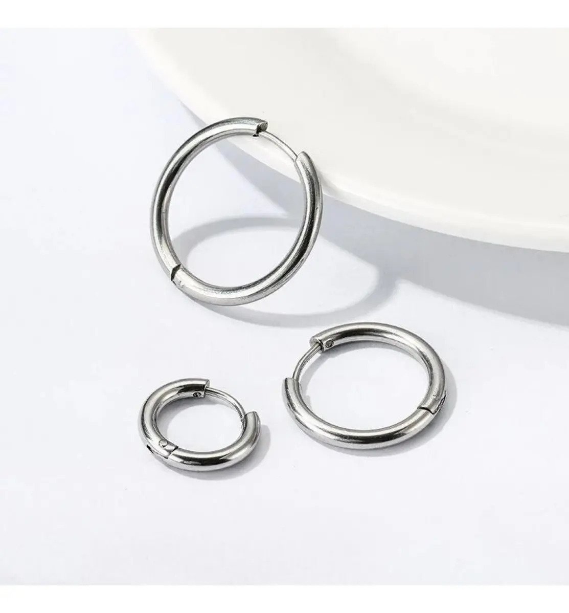 Kit Brinco Argola Aço Inox Antialérgico 3 Pares Lú Acessórios