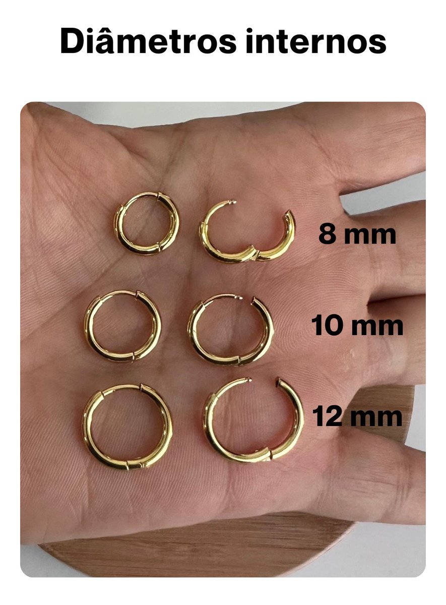 Kit Trio Argolas 3 Pares Folheado Ouro 18k Feminino Dourado